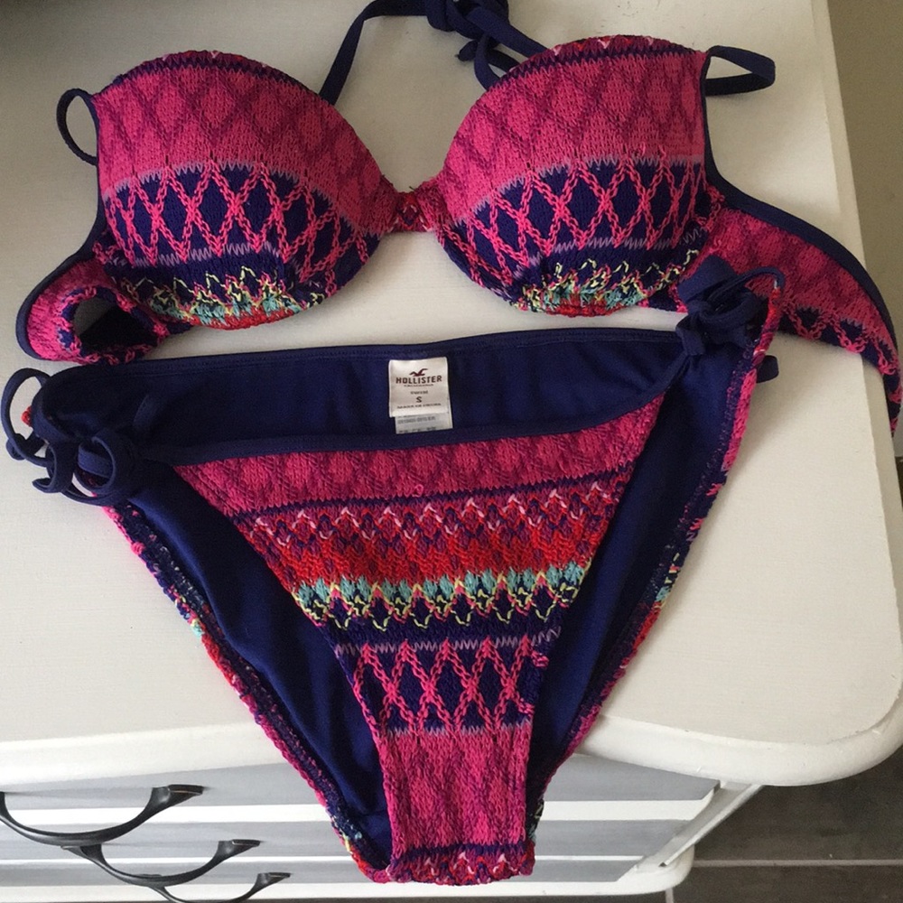 Crochet multicolor hollister bikini